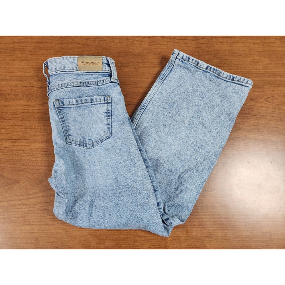Abercrombie Kids High Rise Wide Leg Blue Jeans Size 9/10 Short